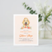 Golden Retriever Peach Birthday Party Invitation (Stehend Vorderseite)
