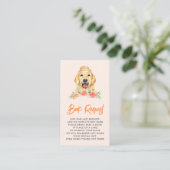 Golden Retriever Peach Floral Book Request Begleitkarte (Stehend Vorderseite)