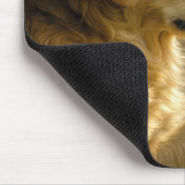 Golden Retriever Peeking Through Sunlit Blinds Mousepad (Ecke)