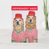 Golden Retriever Peppermint Bark Karte (Vorderseite)