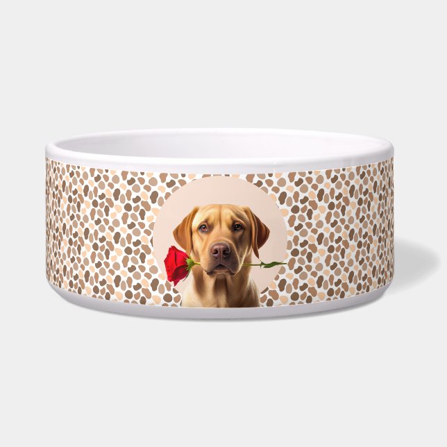 Golden Retriever Personalisieren Foto & Name Hund Napf (Vorderseite)