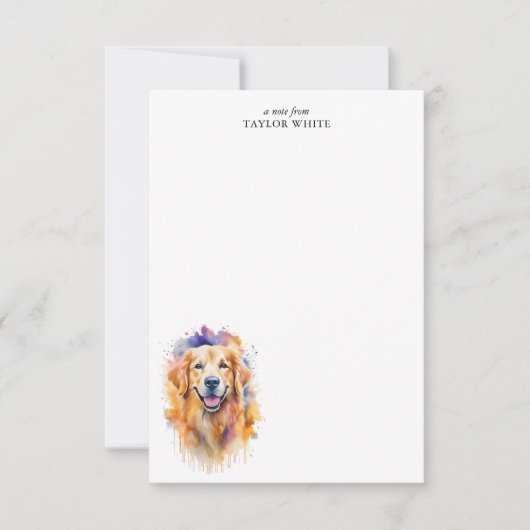 Golden Retriever Personalisiert Danke Mitteilungskarte (Vorderseite)