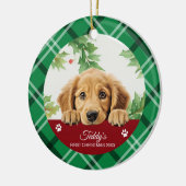 Golden Retriever Personalisiert Erstes Weihnachten Keramik Ornament (Links)