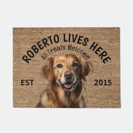 Golden Retriever Personalisiert Hund Lover Doormat Fußmatte (Vorderseite)