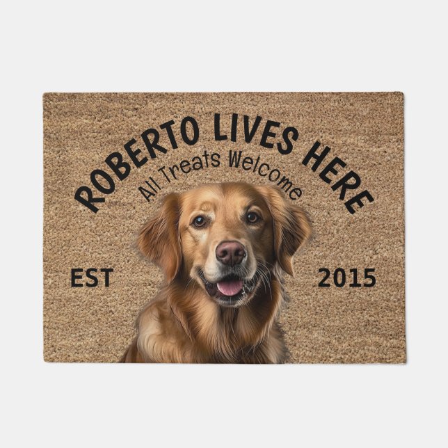 Golden Retriever Personalisiert Hund Lover Doormat Fußmatte (Vorderseite)