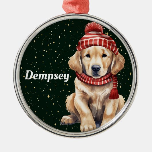 Golden Retriever Personalisiert Weihnachtsschmuck (Vorne)