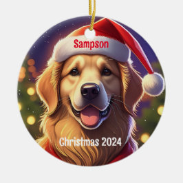 Golden Retriever Personalisierte Kirche Santa Mari Keramik Ornament