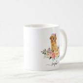 Golden Retriever Personalisierter Blumenkaffee Tas Kaffeetasse (VorderseiteRechts)