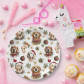 Golden Retriever Pet Hund Weihnachtsmuster Pappteller (Party)