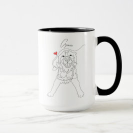 Golden Retriever Pet-Linienkunst mit Namen Tasse