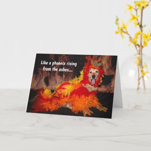 Golden Retriever Phoenix Raufing wird gut Karte (Gelbe Blume)