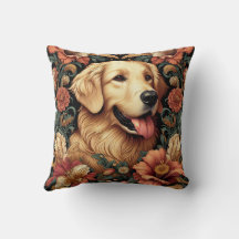 Golden Retriever Pillow William Morris Inspiriert