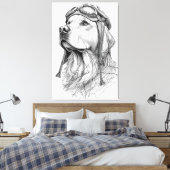 Golden Retriever Pilot Marble Statue Canvas Art Leinwanddruck (Insitu (Schlafzimmer))