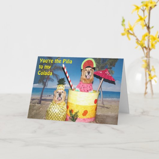Golden Retriever Piña Colada Freundlichkeit Karte (Gelbe Blume)