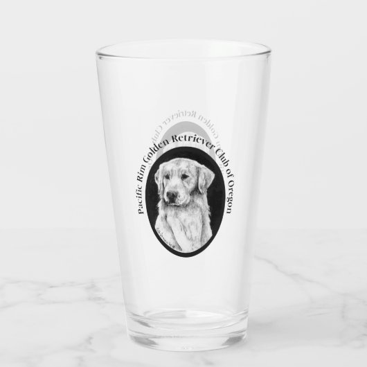 Golden Retriever Pint Glass Glas (Rückseite)