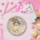 Golden retriever-Pirat Pappteller (Party)