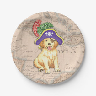 Golden retriever-Pirat Pappteller