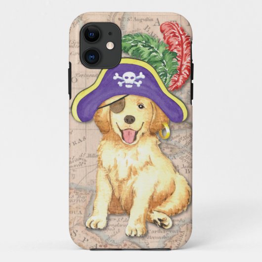 Golden Retriever Pirate Case-Mate iPhone Hülle (Rückseite)