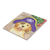 Golden Retriever Pirate Fliese (Seite)