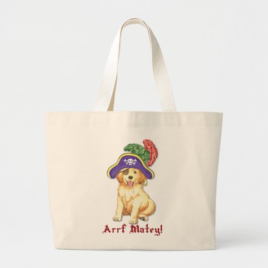 Golden Retriever Pirate Jumbo Stoffbeutel (Vorne)
