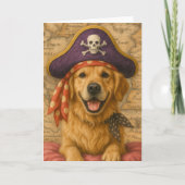 Golden Retriever Pirate Karte (Vorderseite)