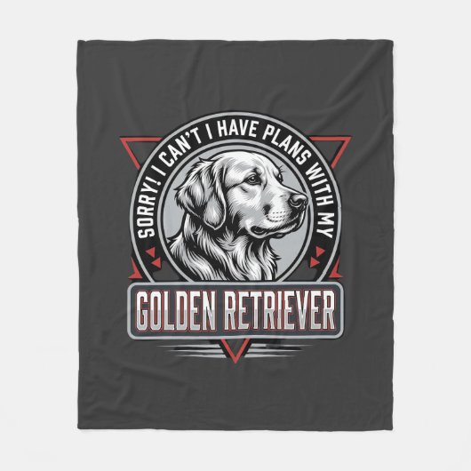 Golden Retriever plant Hund Abzeichen Design Fleecedecke (Vorderseite)