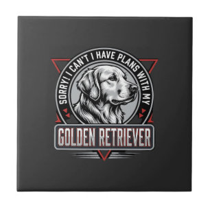 Golden Retriever plant Hund Abzeichen Design Fliese