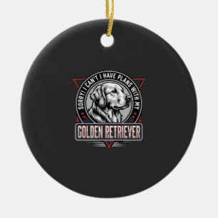 Golden Retriever plant Hund Abzeichen Design Keramik Ornament