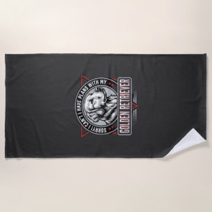 Golden Retriever plant Hund Abzeichen Design Strandtuch
