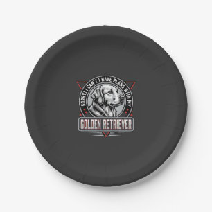 Golden Retriever plant Hundemedaillen-Design Pappteller