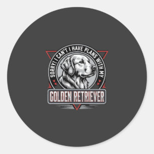 Golden Retriever plant Hundeschild Design Runder Aufkleber