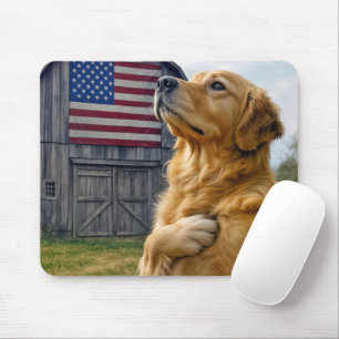 Golden Retriever Pledging Allegion Mousepad