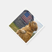 Golden Retriever Pledging Allegion Serviette (Ecke)