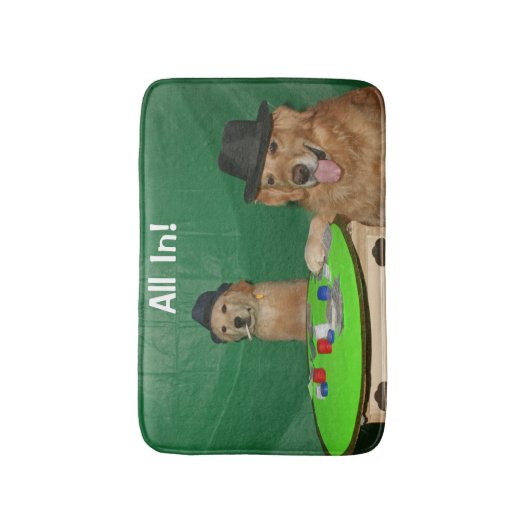 Golden Retriever Poker Pups Badematte (Vorderseite Vertikal)