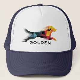 Golden retriever poligonal en amarillo y azul truckerkappe