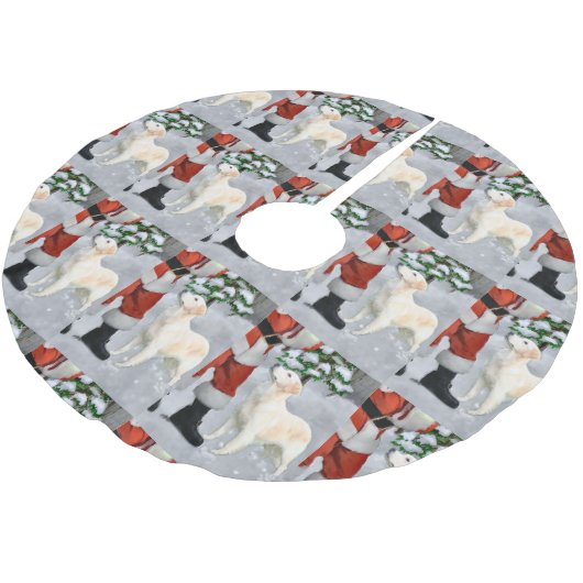 Golden Retriever Polyester Weihnachtsbaumdecke (Schrägansicht)