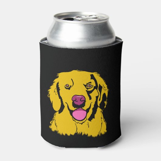 Golden Retriever Pop Kunst färben Dosenkühler (Kanne Vorderseite)