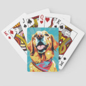 Golden Retriever Pop Spielerisch & warmes Design f Spielkarten (Rückseite)