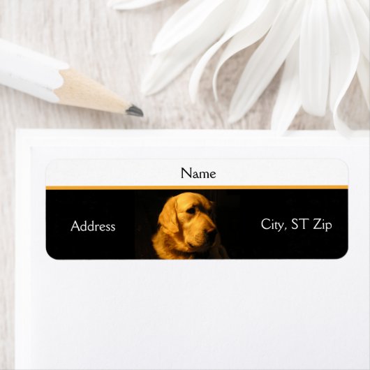 Golden Retriever Portrait Address Label (Insitu)