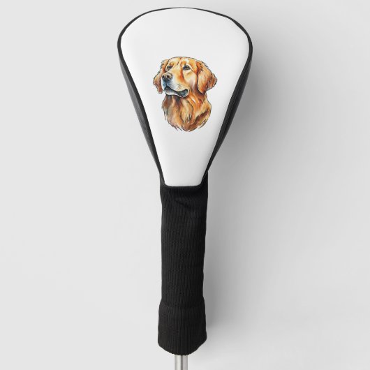 Golden Retriever Portrait Classic T - Shirt Golf Headcover (Vorderseite)