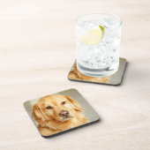 Golden Retriever Portrait Getränkeuntersetzer (Rechte Seite)