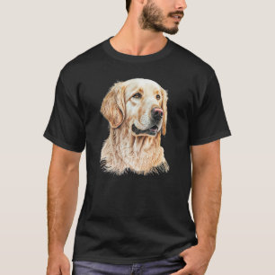 Golden Retriever Portrait Handgezeichnete Kunst, D T-Shirt