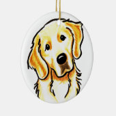 Golden Retriever Portrait Personalisiert Keramik Ornament (Rechts)