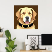 Golden Retriever Portrait Poster (Heimbüro)