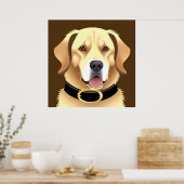 Golden Retriever Portrait Poster (Küche)