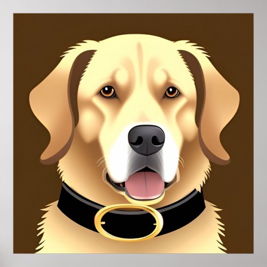 Golden Retriever Portrait Poster (Vorne)