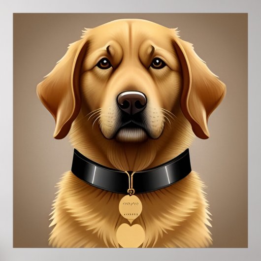 Golden Retriever Portrait Poster (Vorne)