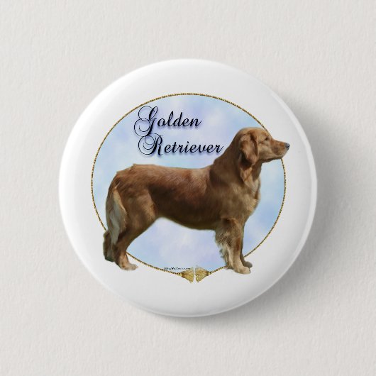 Golden Retriever Portrait - Schaltfläche Button (Vorderseite)