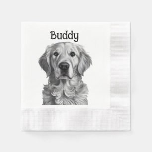 Golden Retriever Portrait Serviette