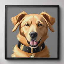 Golden Retriever Portrait Tragetran Schwarzes Coll